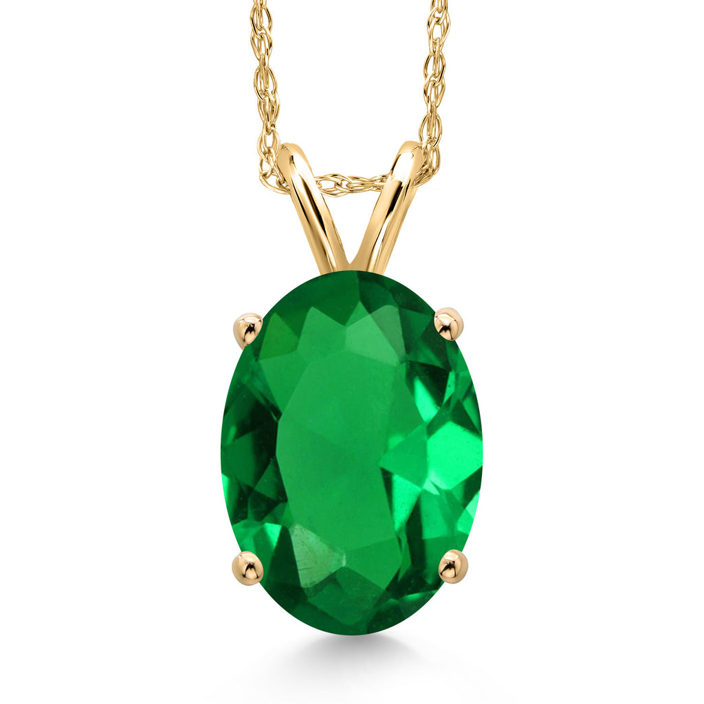 Nano Emerald - May_Pendant in 14K Yellow Gold
