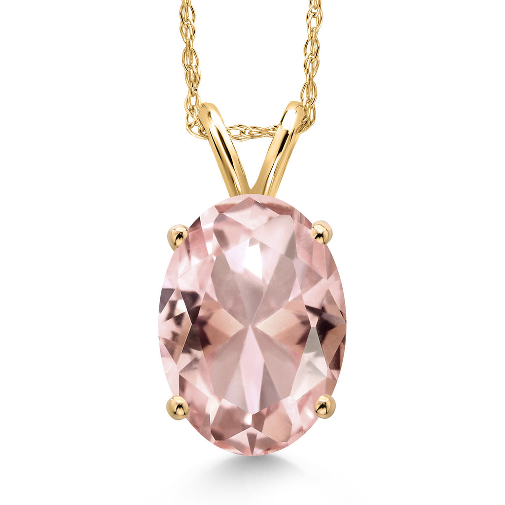 Nano Morganite - October_Pendant in 14K Yellow Gold