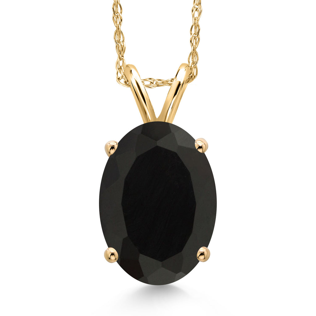 Onyx - December_Pendant in 14K Yellow Gold