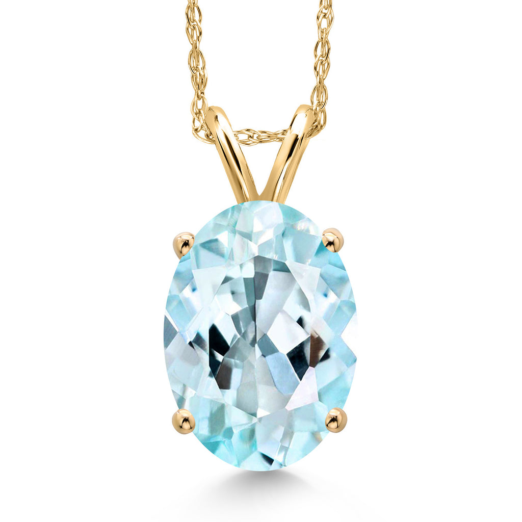 Sky Blue Topaz - November_Pendant in 14K Yellow Gold