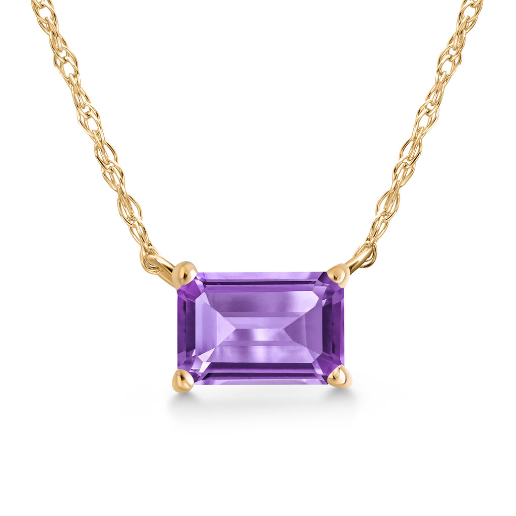 Amethyst - February_Necklace in 10K Yellow Gold