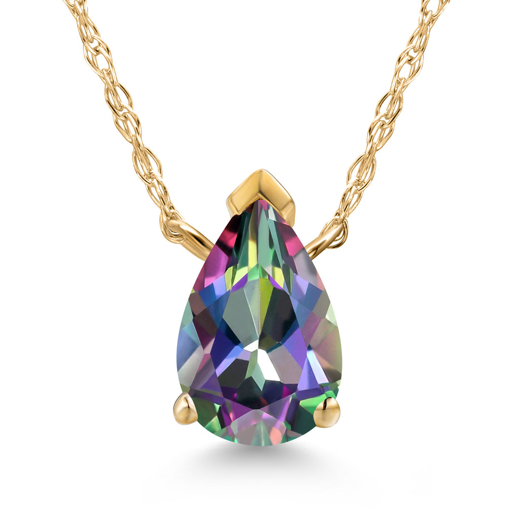 Green Mystic Topaz_Necklace in 10K Yellow Gold