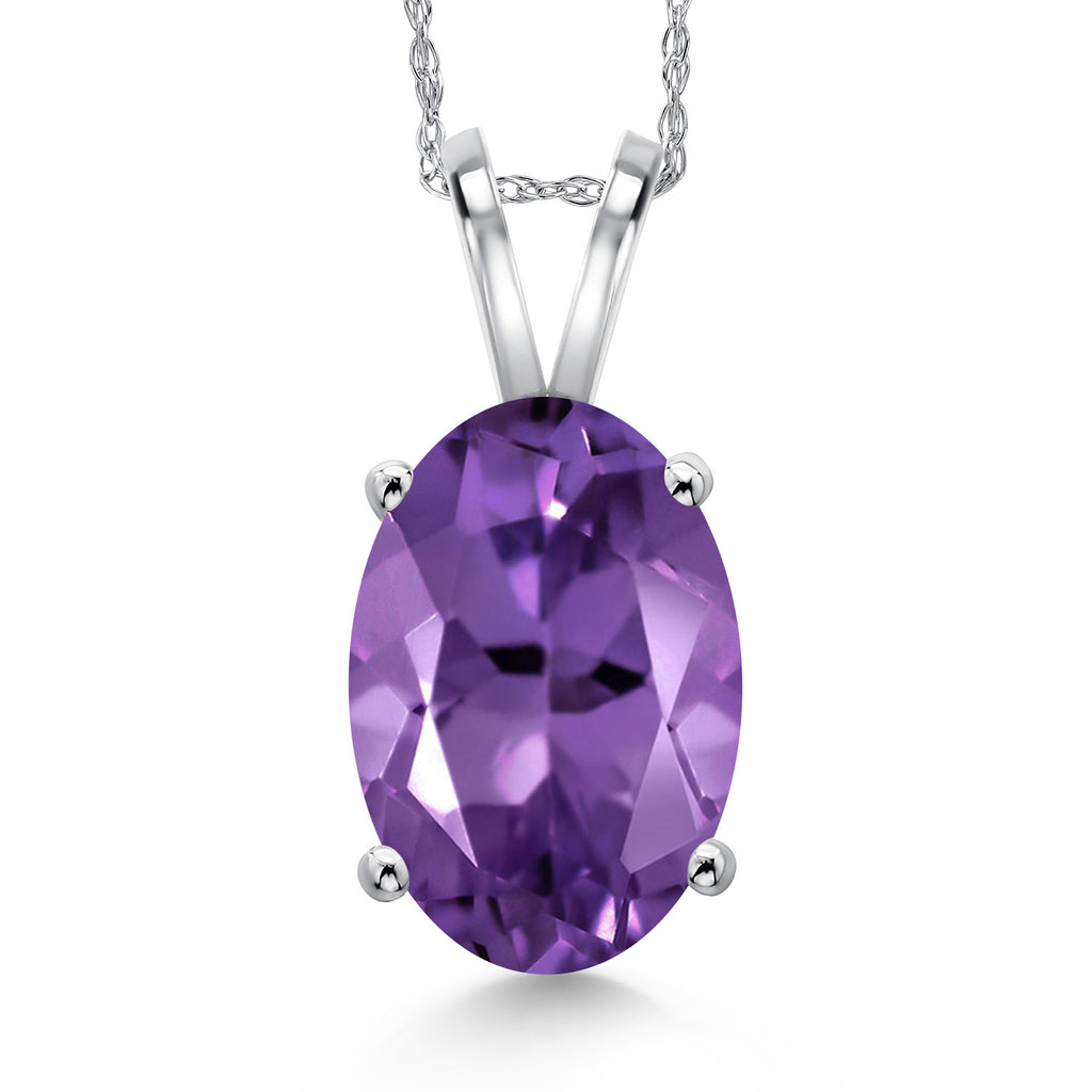 Amethyst - February_Pendant in 14K White Gold