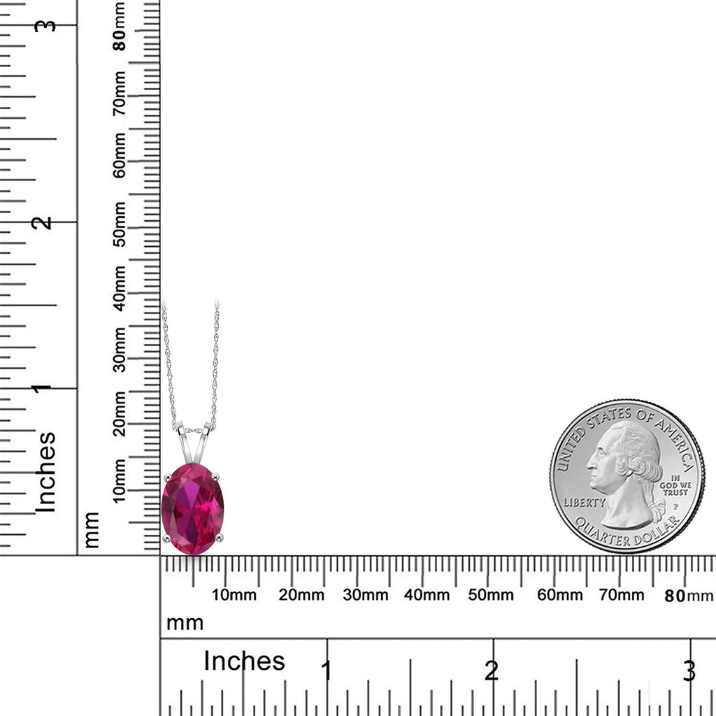 Created Ruby - July_Pendant in 14K White Gold