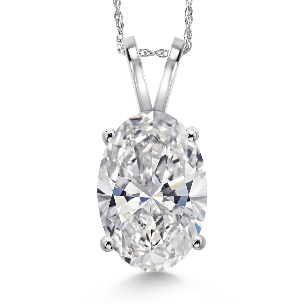 White Lab Grown Diamond - April_Pendant in 14K White Gold