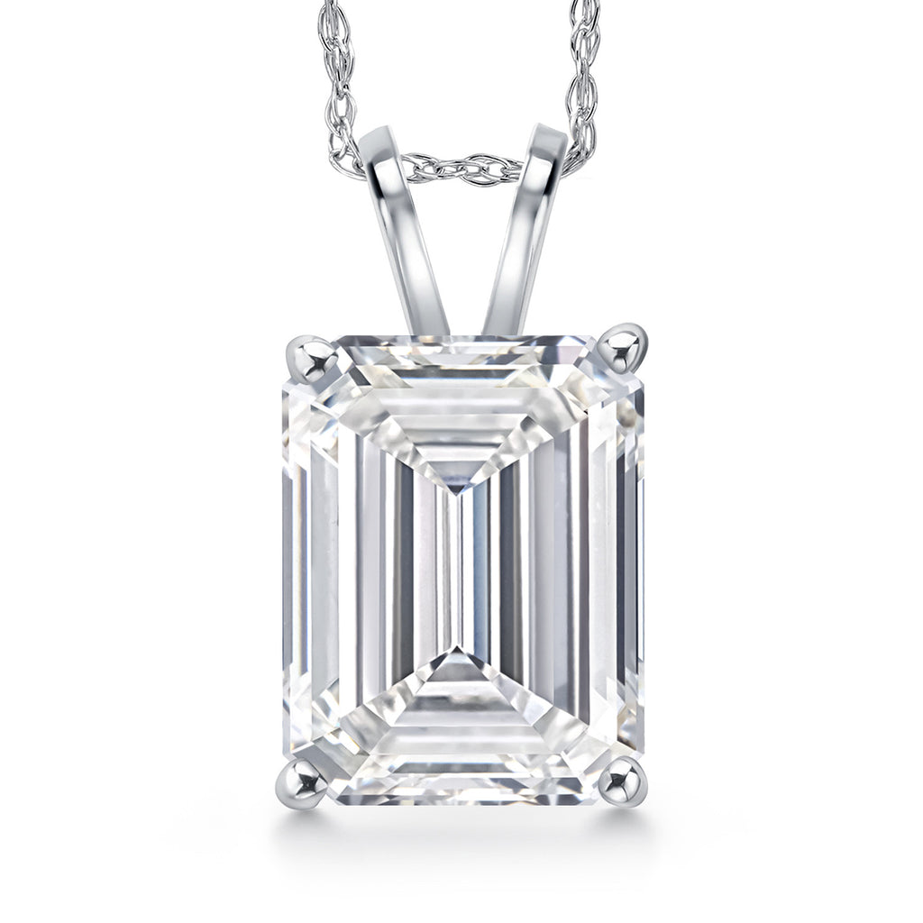 White Lab Grown Diamond - April_Pendant in 14K White Gold