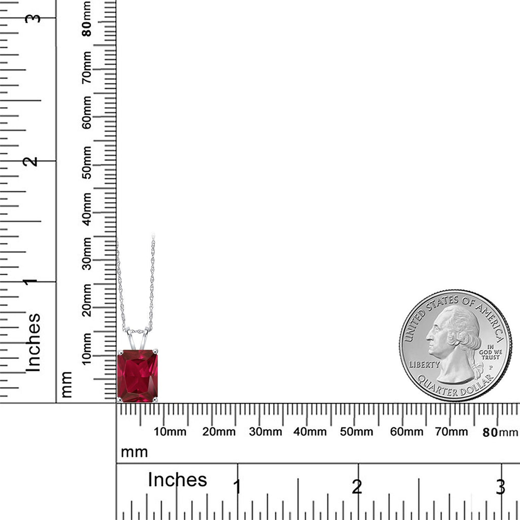 Created Ruby - July_Pendant in 14K White Gold