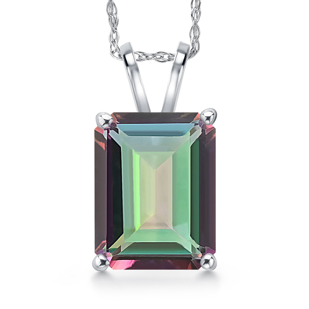 Green Mystic Topaz_Pendant in 14K White Gold