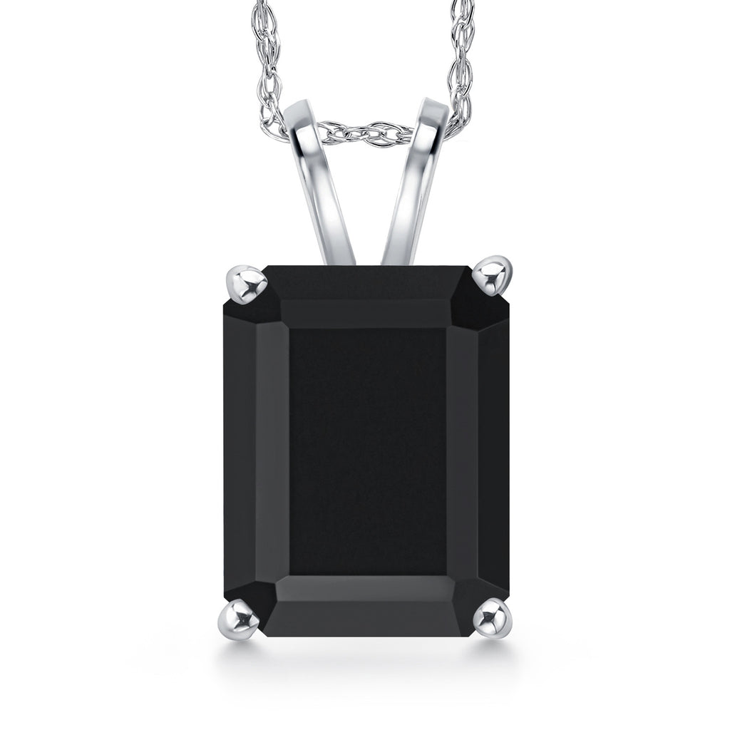 Onyx - December_Pendant in 14K White Gold