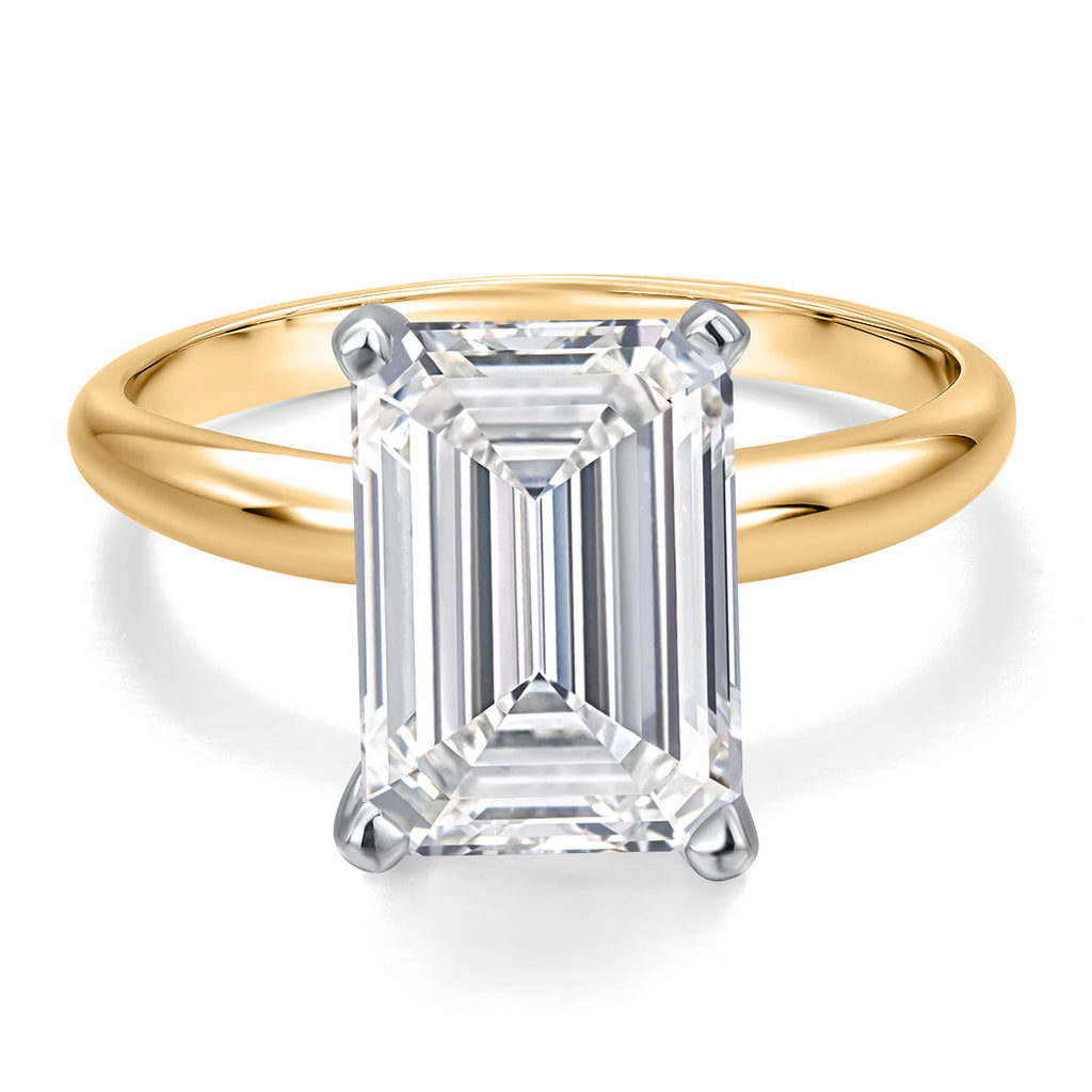 White Lab Grown Diamond - April_5_Ring in 14K Two Tone Gold