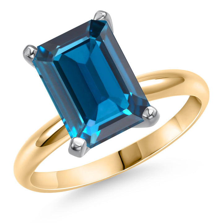 London Blue Topaz - November_5_Ring in 14K Two Tone Gold