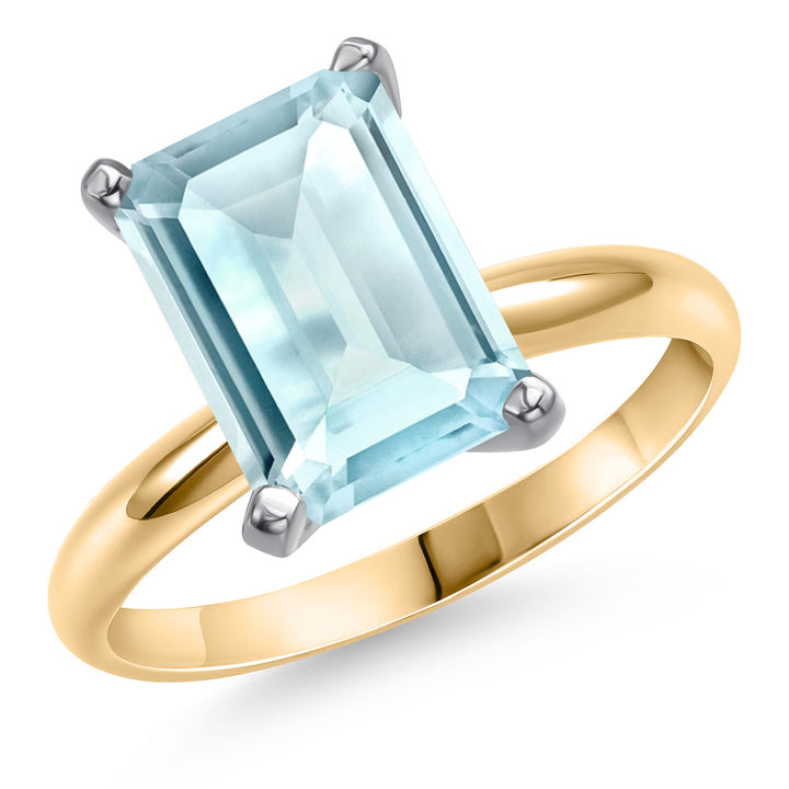 Sky Blue Topaz - November_5_Ring in 14K Two Tone Gold