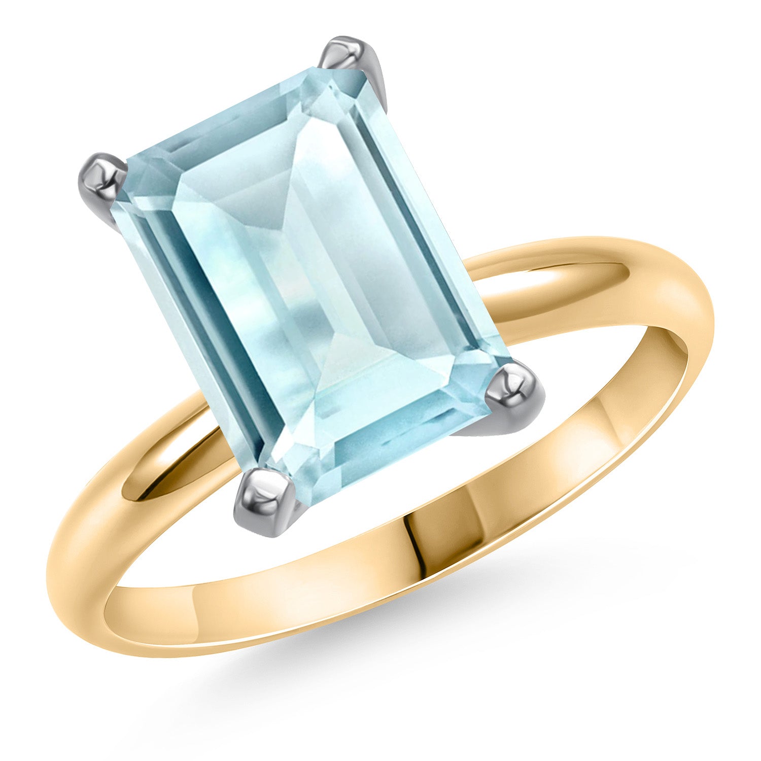 Sky Blue Topaz - November_8_Ring in 14K Two Tone Gold