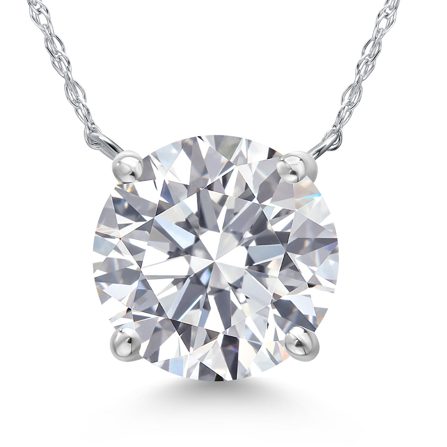 5.00 Ct IGI Certified Lab Grown Diamond Pendant Necklace For Women in 14K White Gold | Round Cut | F-G Color | VS1 Clarity | With 18 Inch Chain