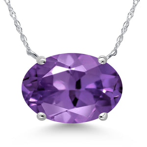 Amethyst - February_Pendant in 14K White Gold