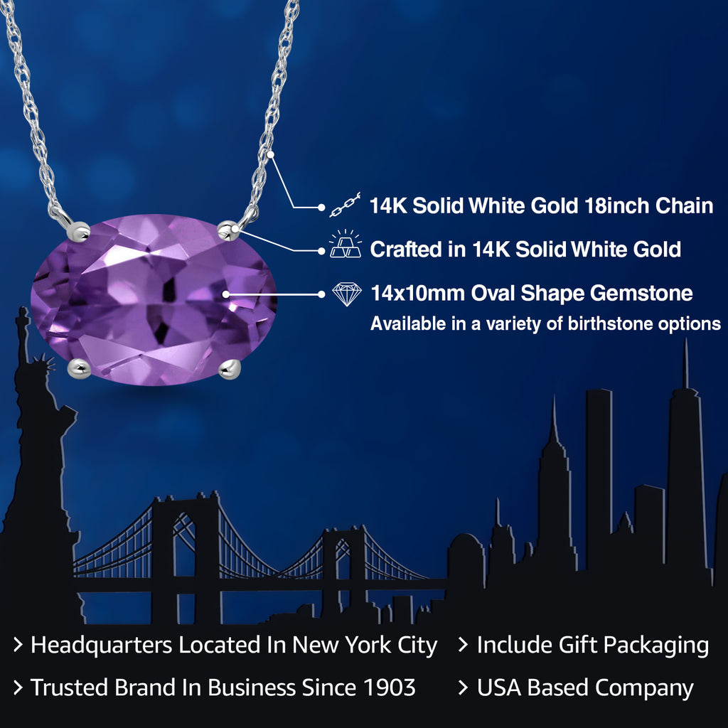 Amethyst - February_Pendant in 14K White Gold