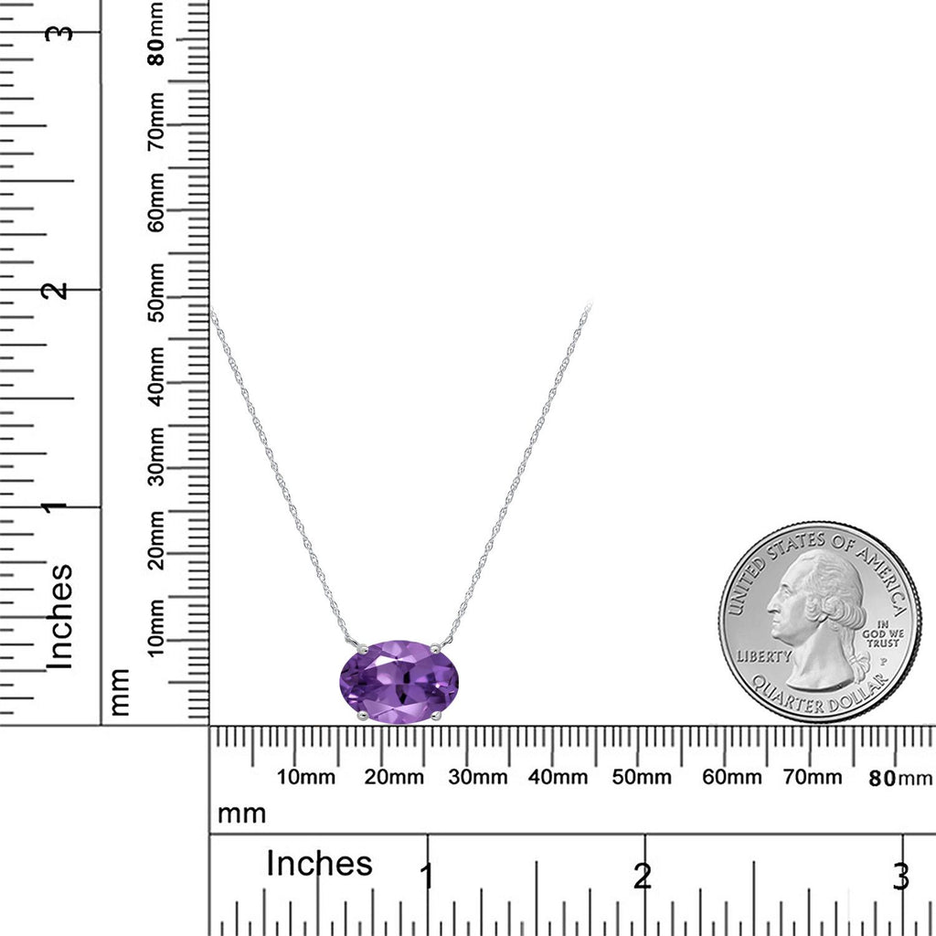 Amethyst - February_Pendant in 14K White Gold