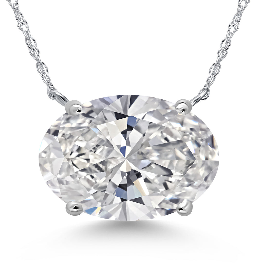 White Lab Grown Diamond - April_Pendant in 14K White Gold