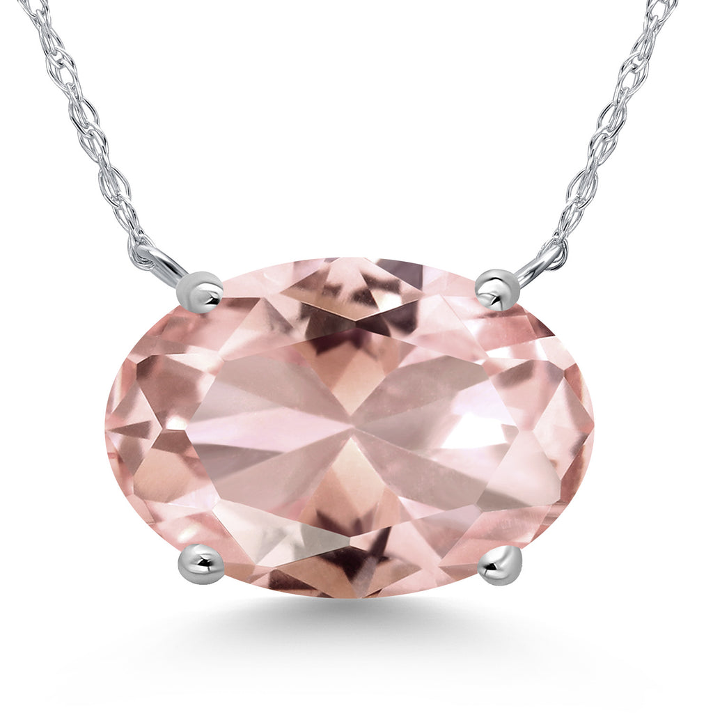 Nano Morganite - October_Pendant in 14K White Gold