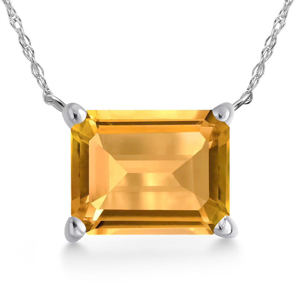 Citrine - November_Pendant in 14K White Gold
