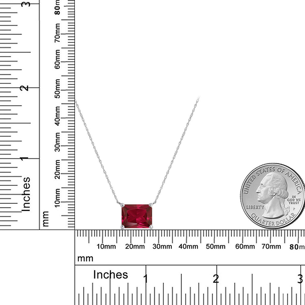 Created Ruby - July_Pendant in 14K White Gold