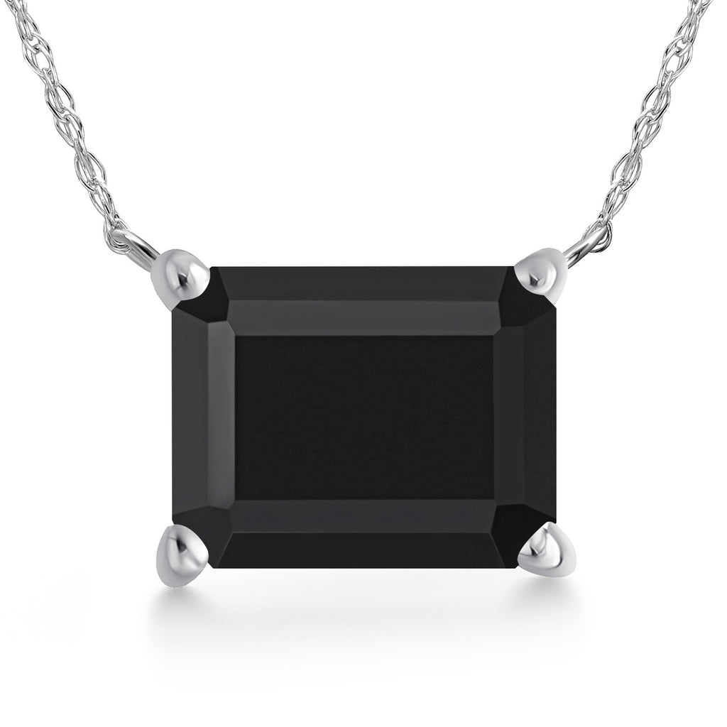 Onyx - December_Pendant in 14K White Gold