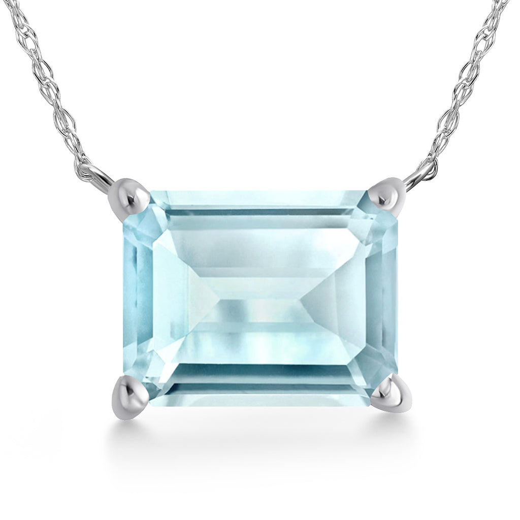 Sky Blue Topaz - November_Pendant in 14K White Gold