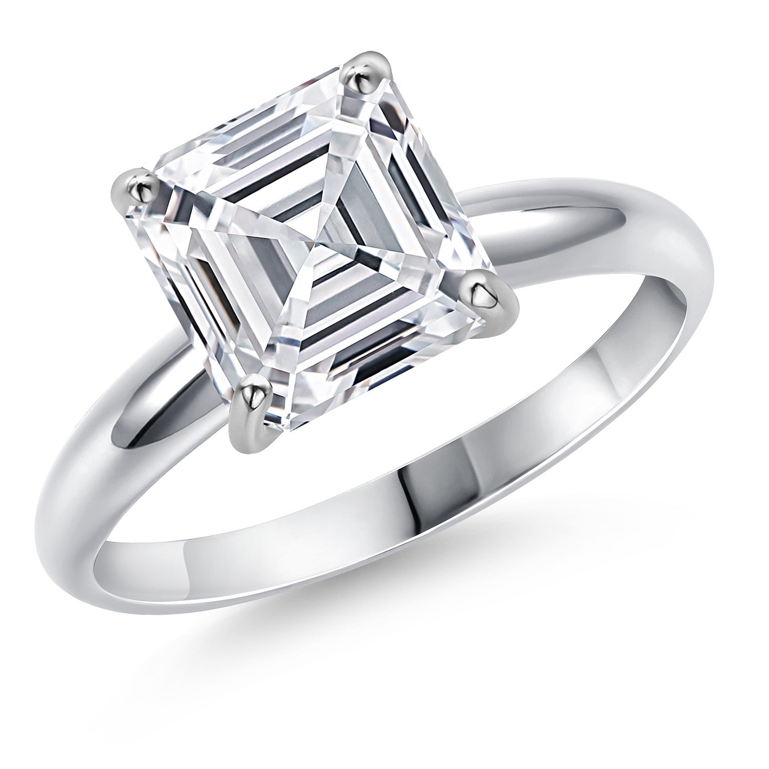 5.00 Ct IGI Certified Lab Grown Diamond 14K White Gold Solitaire Engagement Ring for Women | Asscher Cut | E-F Color | VS1-VS2 Clarity | Available In Size 5, 6, 7, 8, 9