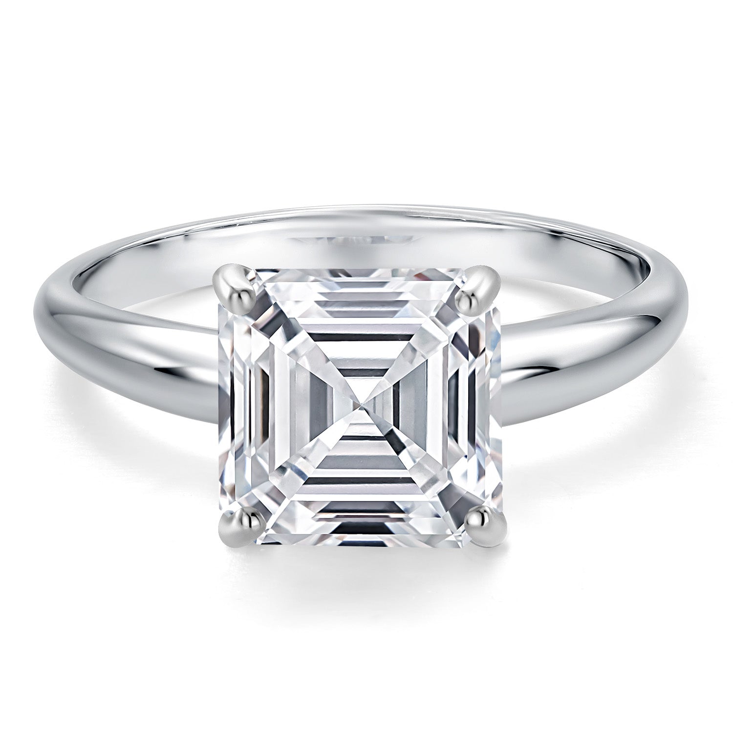 5.00 Ct IGI Certified Lab Grown Diamond 14K White Gold Solitaire Engagement Ring for Women | Asscher Cut | E-F Color | VS1-VS2 Clarity | Available In Size 5, 6, 7, 8, 9