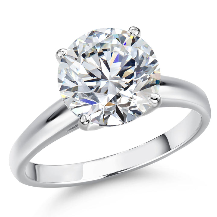 Round Cut_5.00 Carat_5_Ring in 14K White Gold
