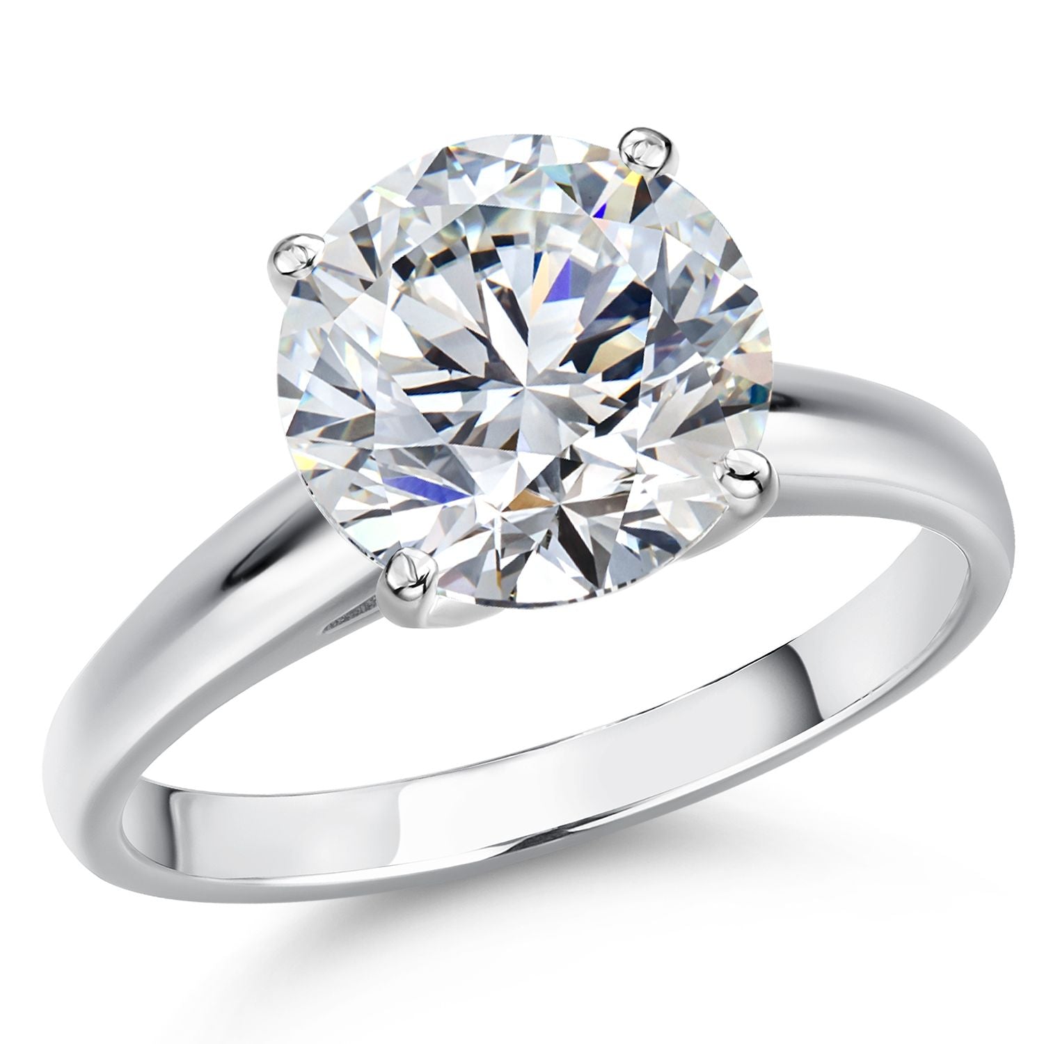 Round Cut_5.00 Carat_7_Ring in 14K White Gold