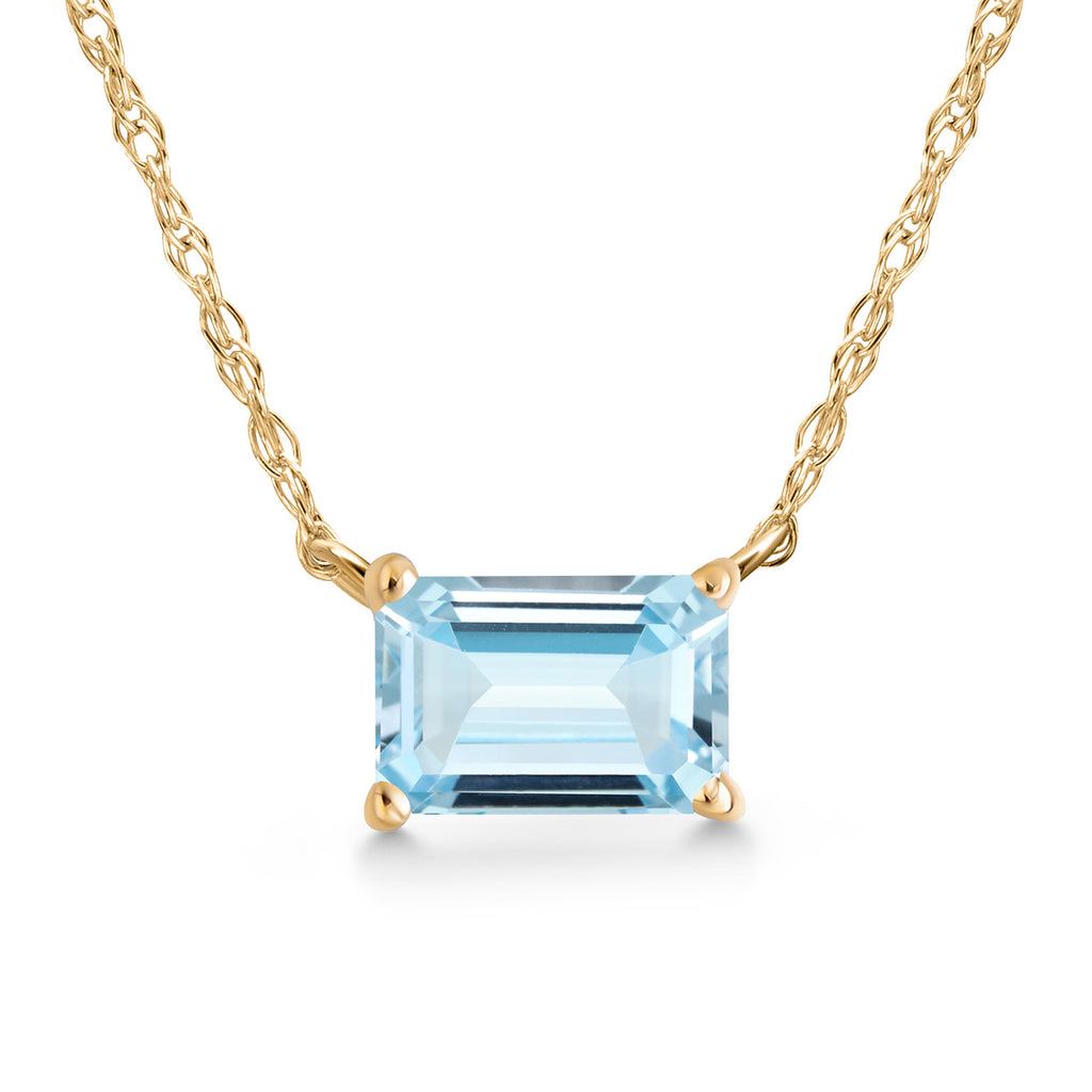 Aquamarine - March_Necklace in 14K Yellow Gold