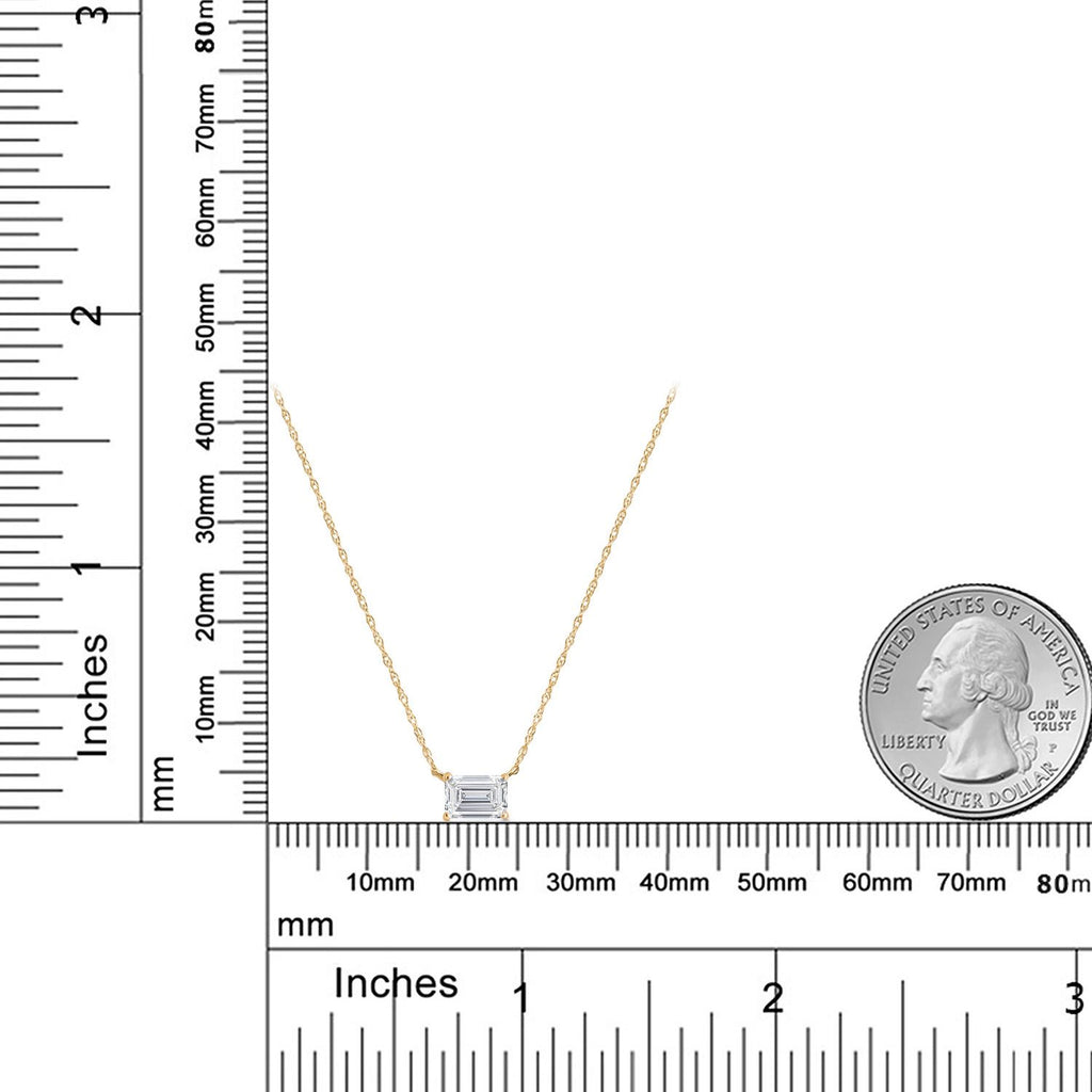 White Lab Grown Diamond - April_Necklace in 14K Yellow Gold
