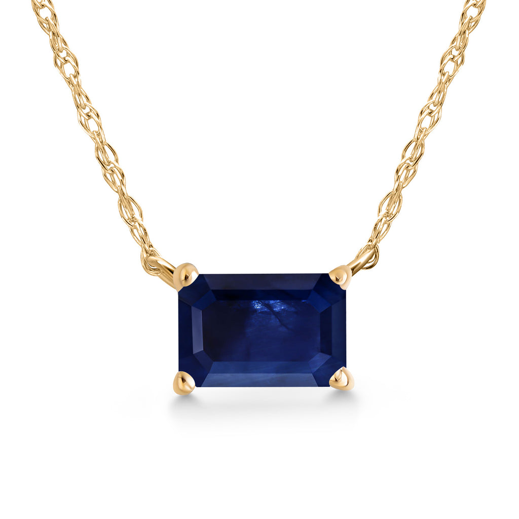 Blue Sapphire - September_Necklace in 14K Yellow Gold