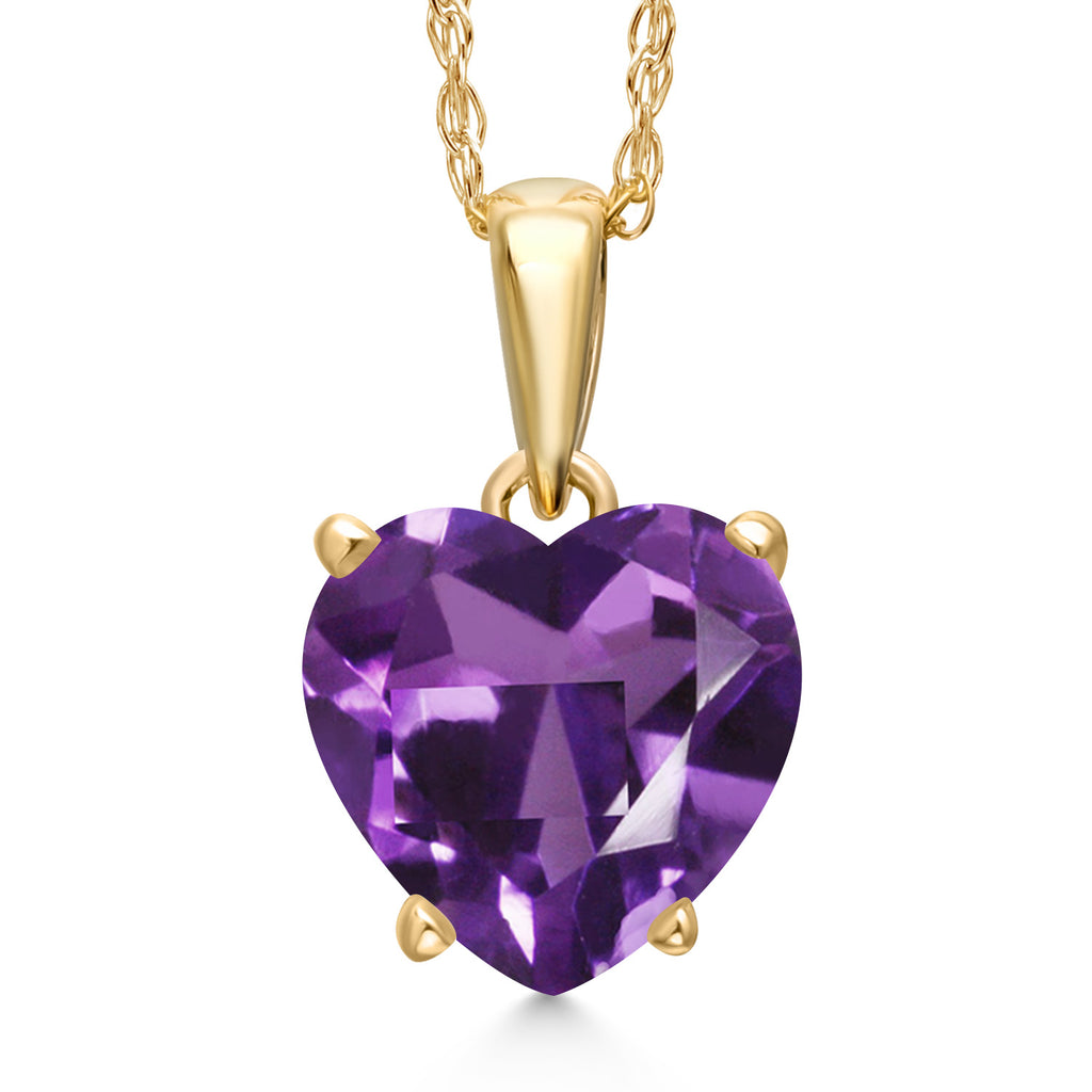 Amethyst - February_Necklace in 14K Yellow Gold