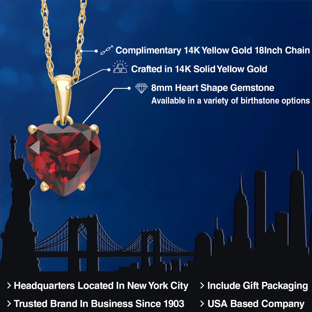 Garnet - January_Necklace in 14K Yellow Gold