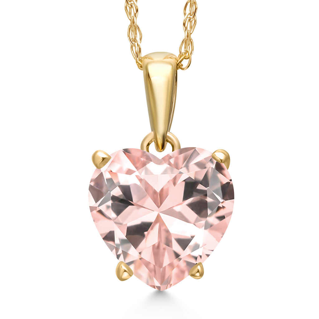 Nano Morganite - October_Necklace in 14K Yellow Gold