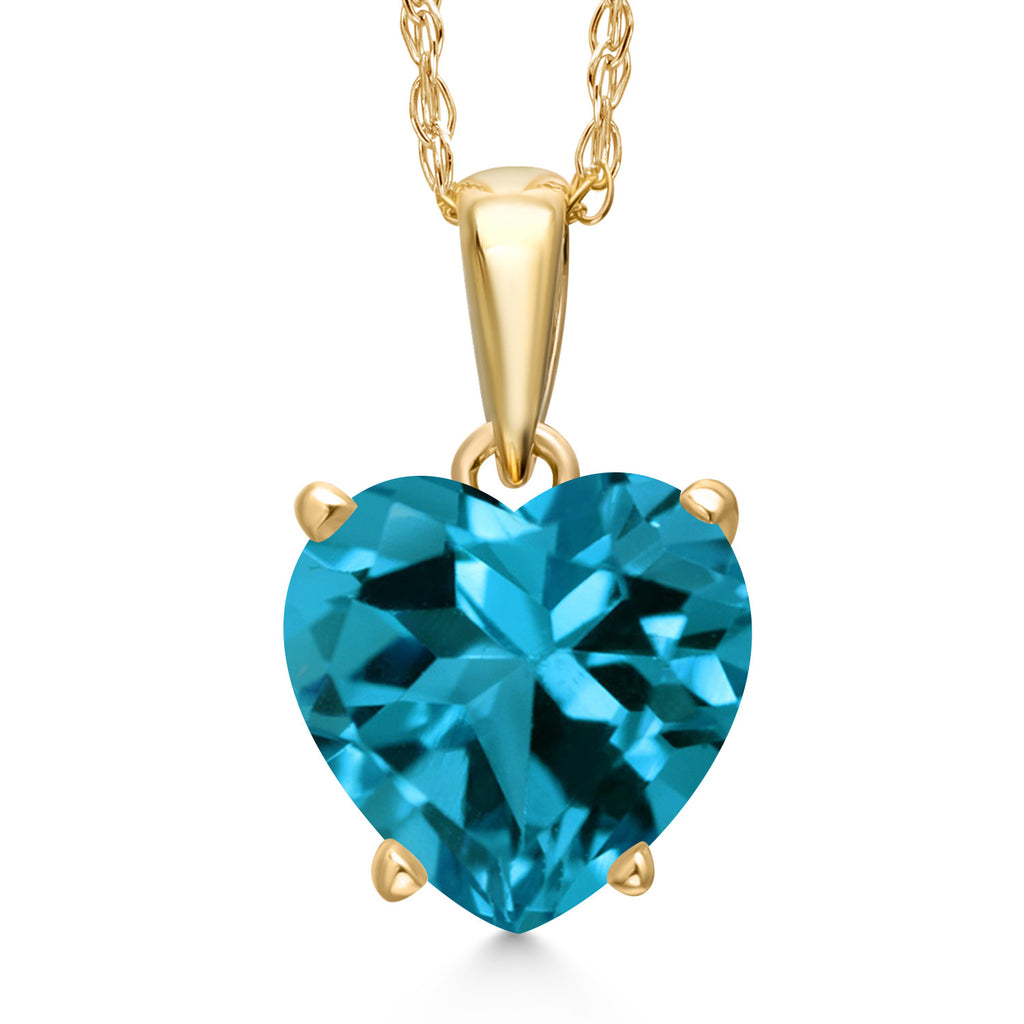 London Blue Topaz - November_Necklace in 14K Yellow Gold