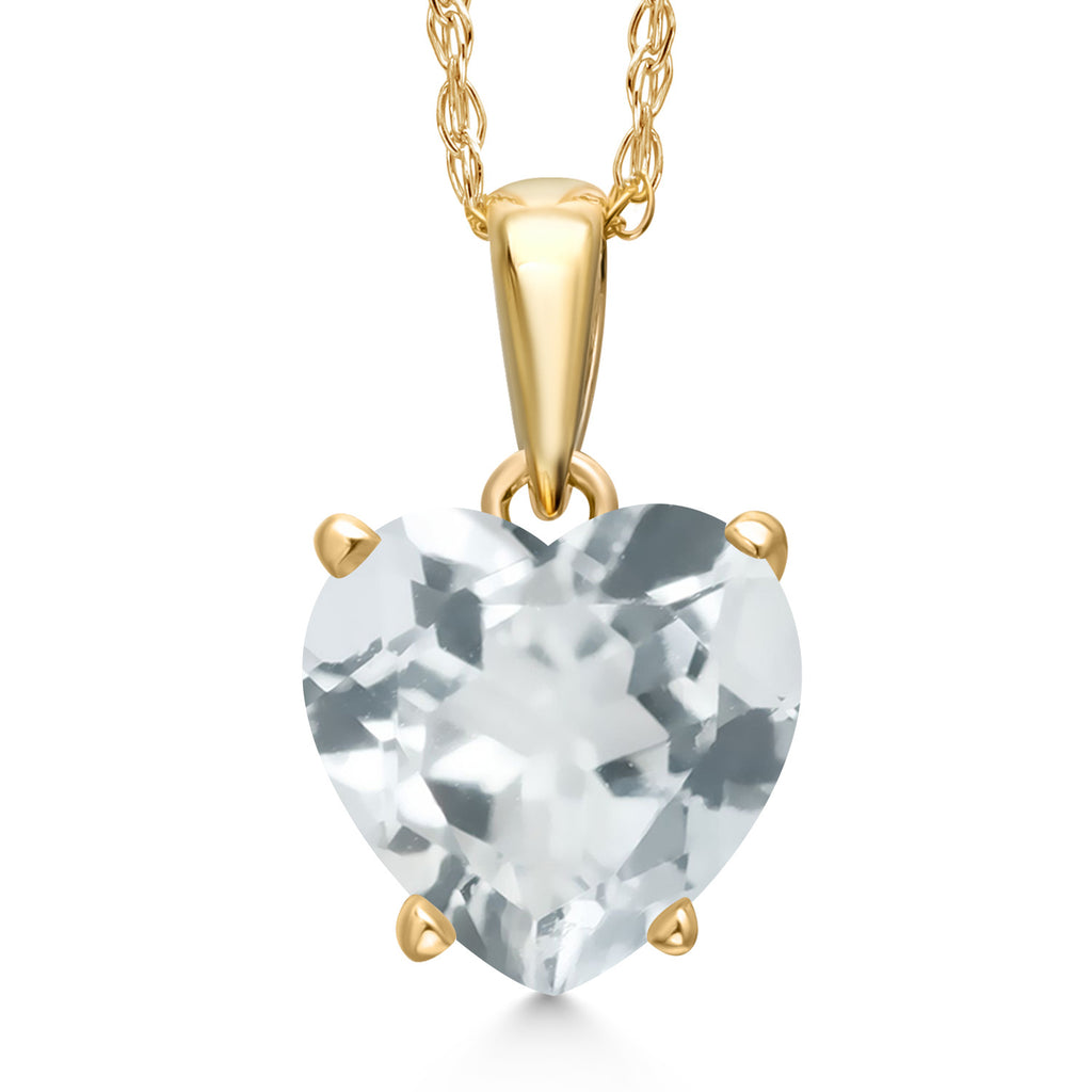 Sky Blue Topaz - November_Necklace in 14K Yellow Gold