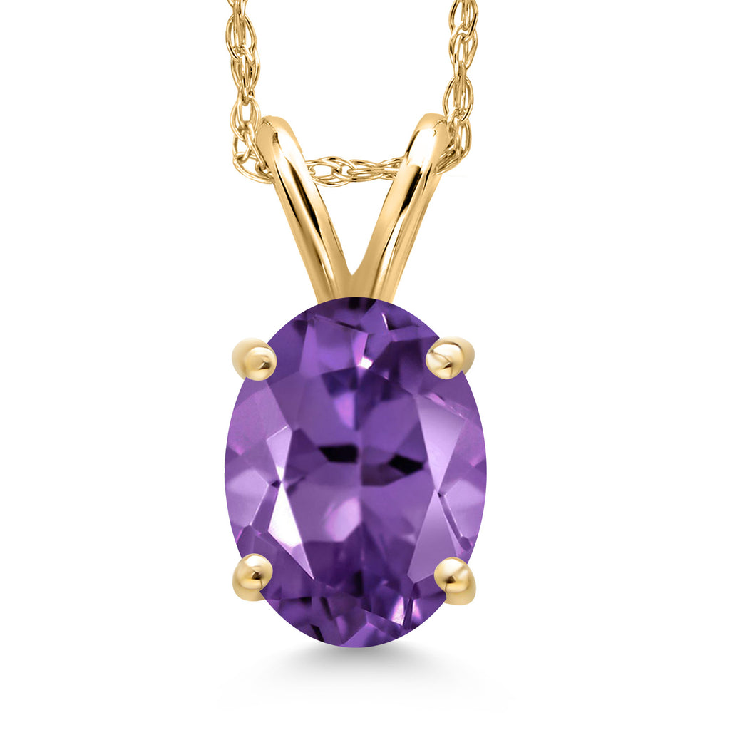 Amethyst - February_Pendant in 14K Yellow Gold