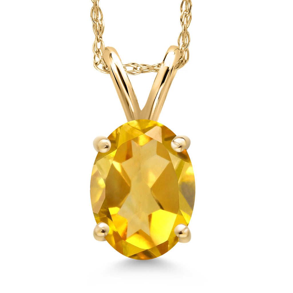 Citrine - November_Pendant in 14K Yellow Gold