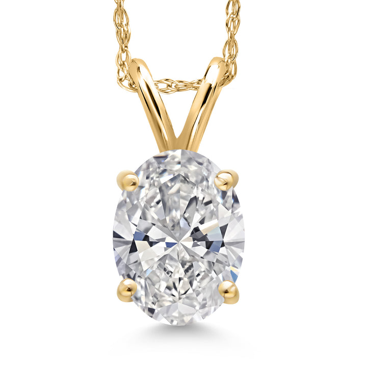 Oval Cut_1.00 Carat_Yellow Gold_Pendant in 14K Yellow Gold