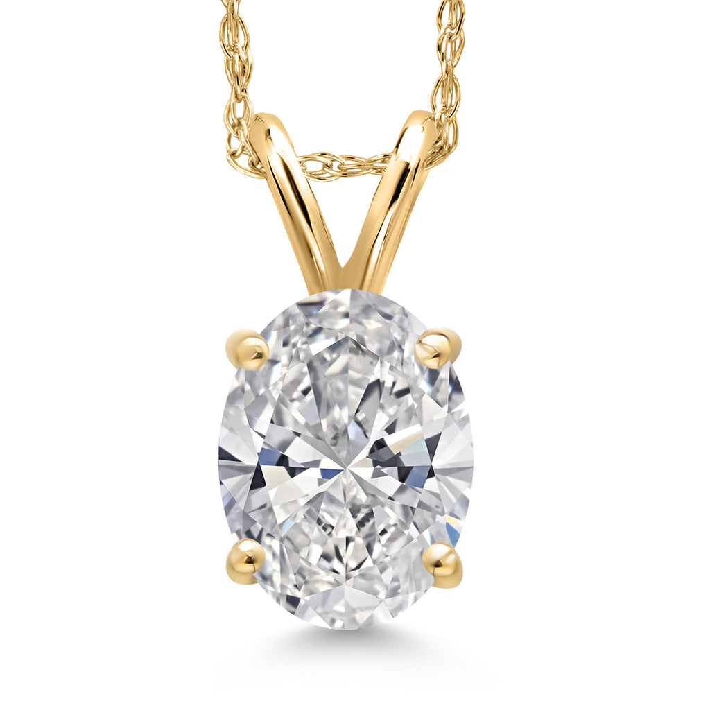 Oval_1 Ct_Yellow Gold_Pendant in 14K Yellow Gold