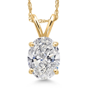 Oval_1 Ct_Yellow Gold_Pendant in 14K Yellow Gold