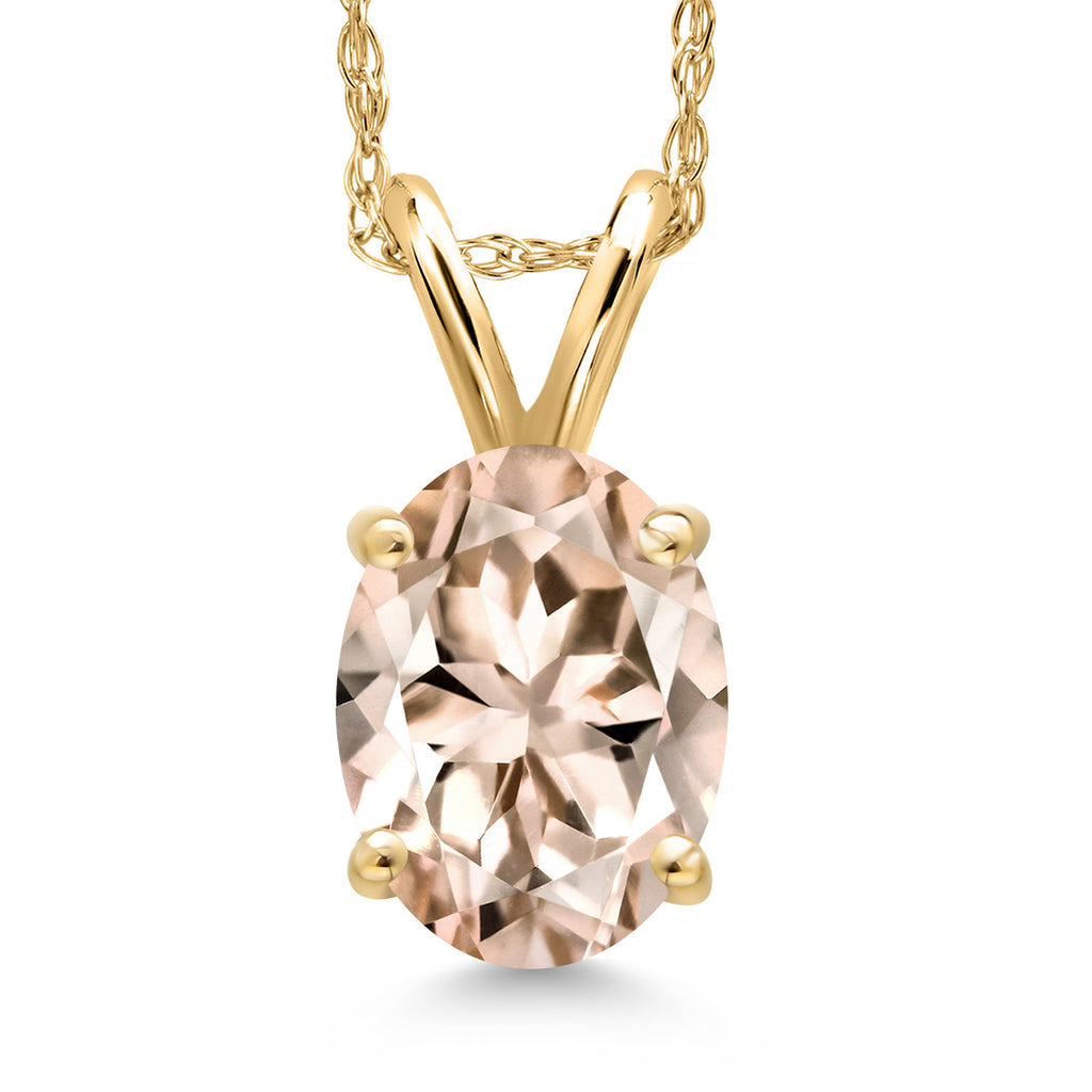 Morganite - October_Pendant in 14K Yellow Gold