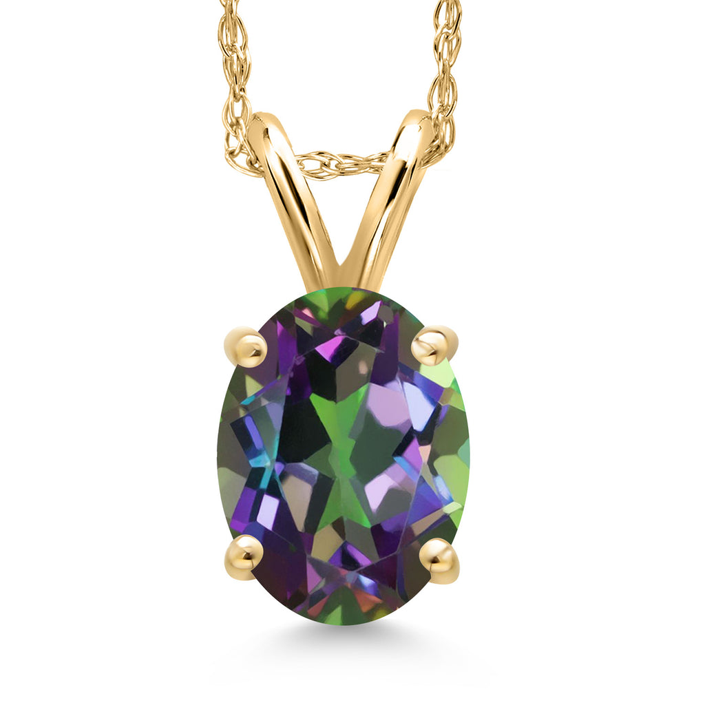Green Mystic Topaz_Pendant in 14K Yellow Gold