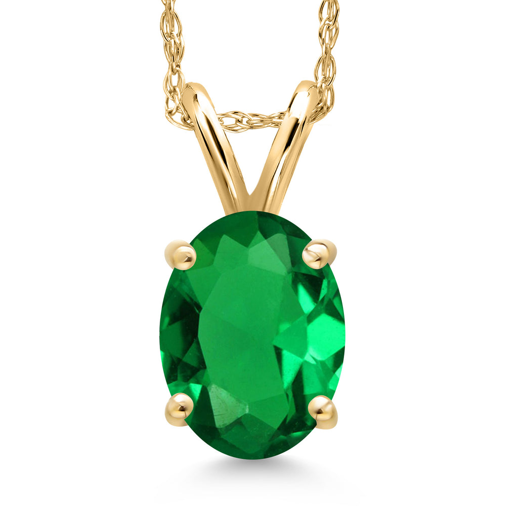 Nano Emerald - May_Pendant in 14K Yellow Gold