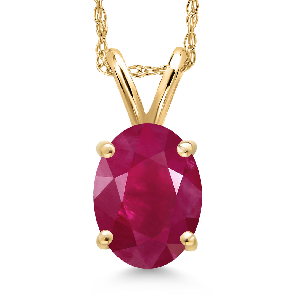 Ruby - July_Pendant in 14K Yellow Gold