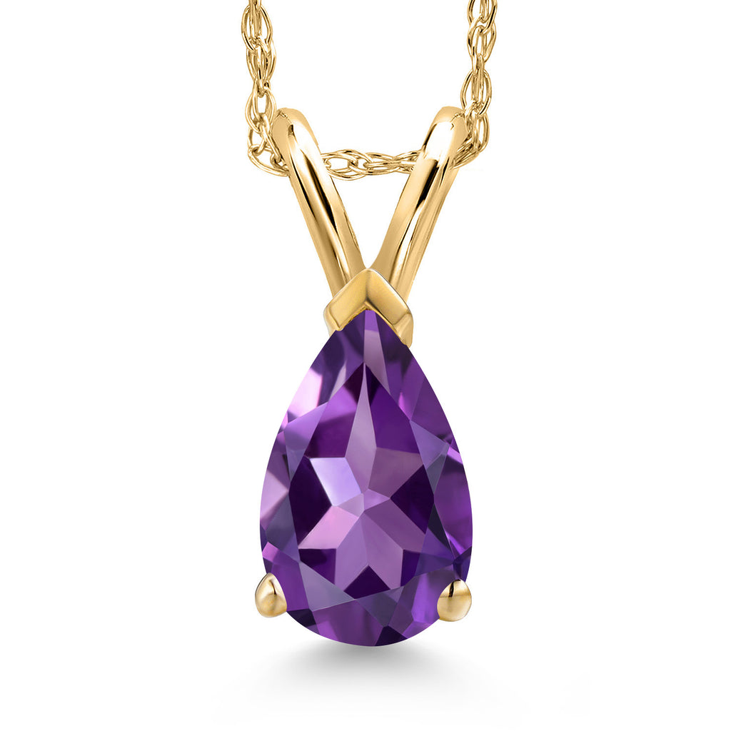 Amethyst - February_Pendant in 14K Yellow Gold