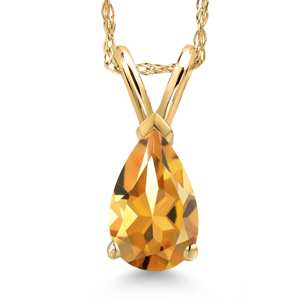 Citrine - November_Pendant in 14K Yellow Gold